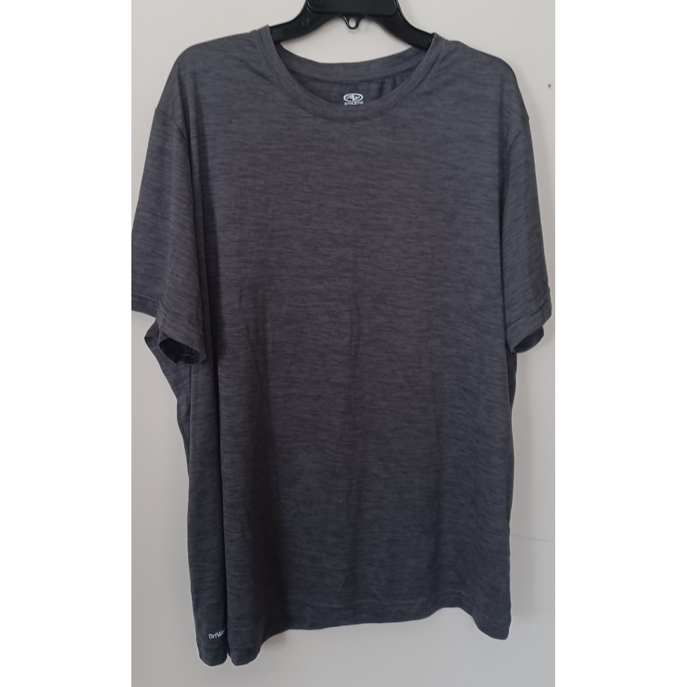 Athletic Works Dri Works‎ Men 2XL Dark Gray Heathered T-Shirt Sporty Golf READ